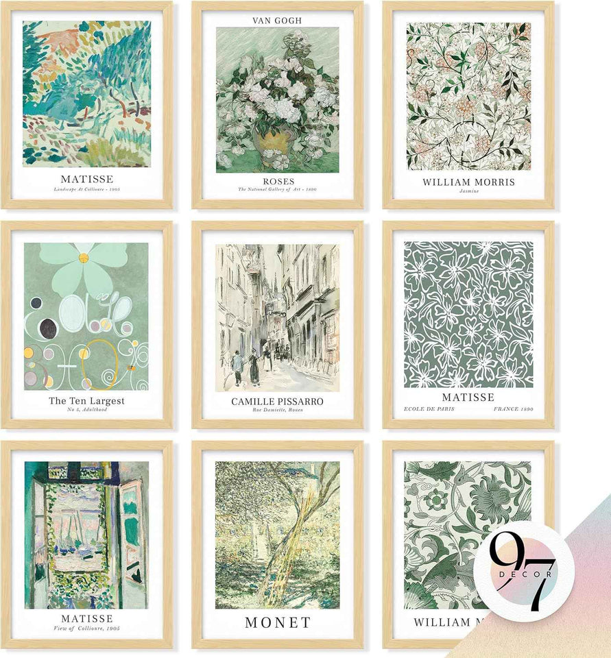 97 Decor Sage Green Room Decor Aesthetic - Sage Green Wall Decor, Sage Matisse Wall Art Prints, Green Posters Wall Collage, Pastel Aesthetic Pictures for Teen Girls Dorm Bedroom (Unframed)