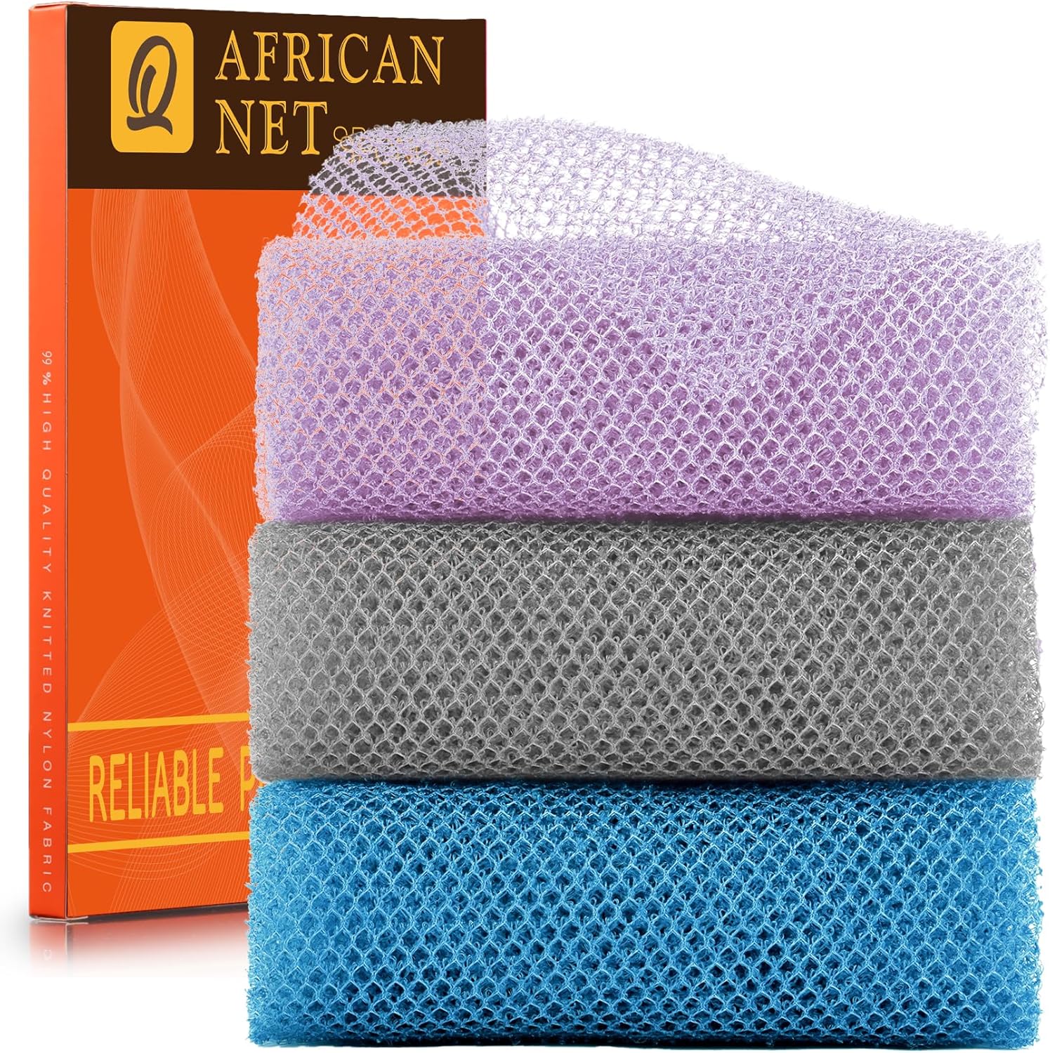 ujfqbh 3 pieces african bath sponge pink yellow purple exfoliating shower body scrubber