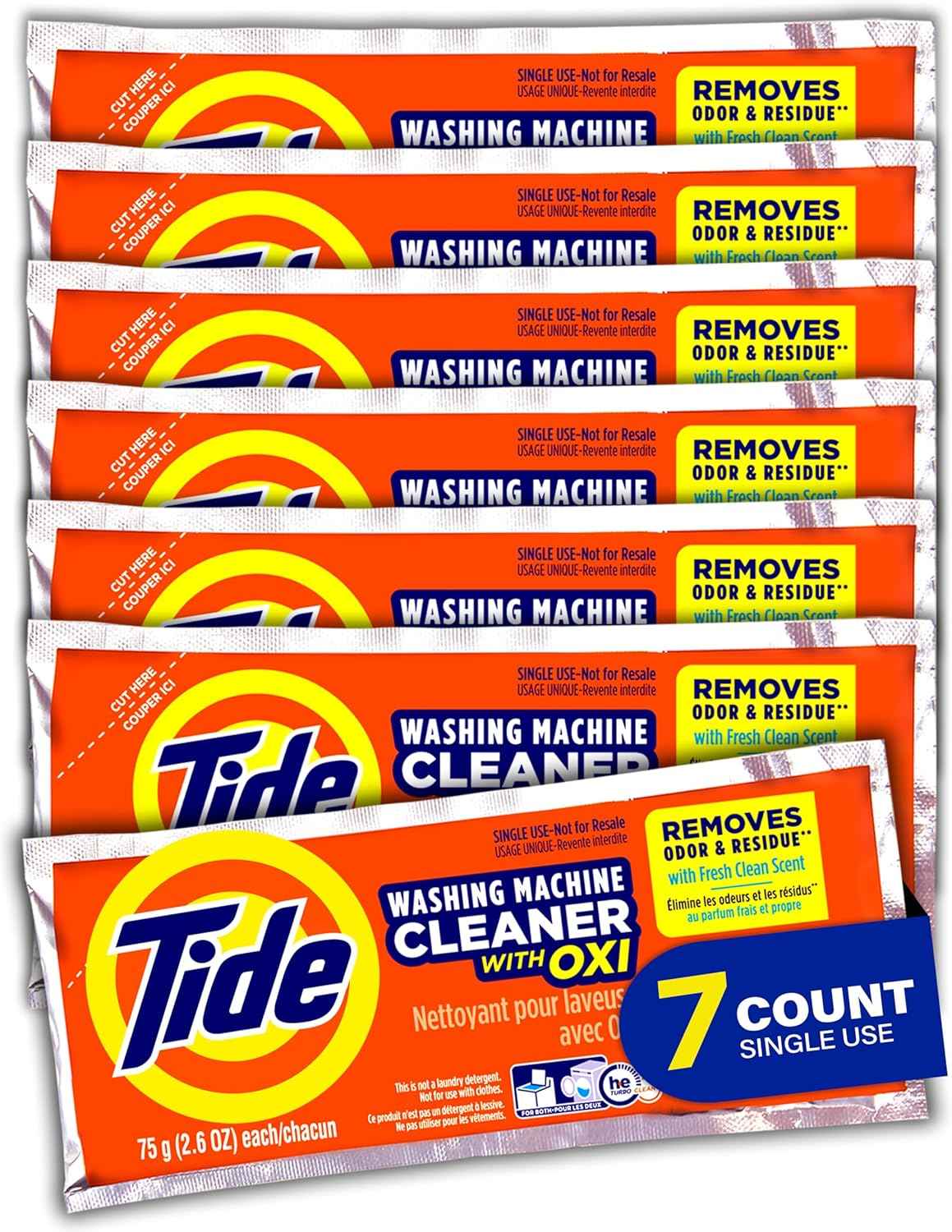 Tide Washing Machine Cleaner with Oxi for Front and Top Loader Washer Machines, 7 Month Supply