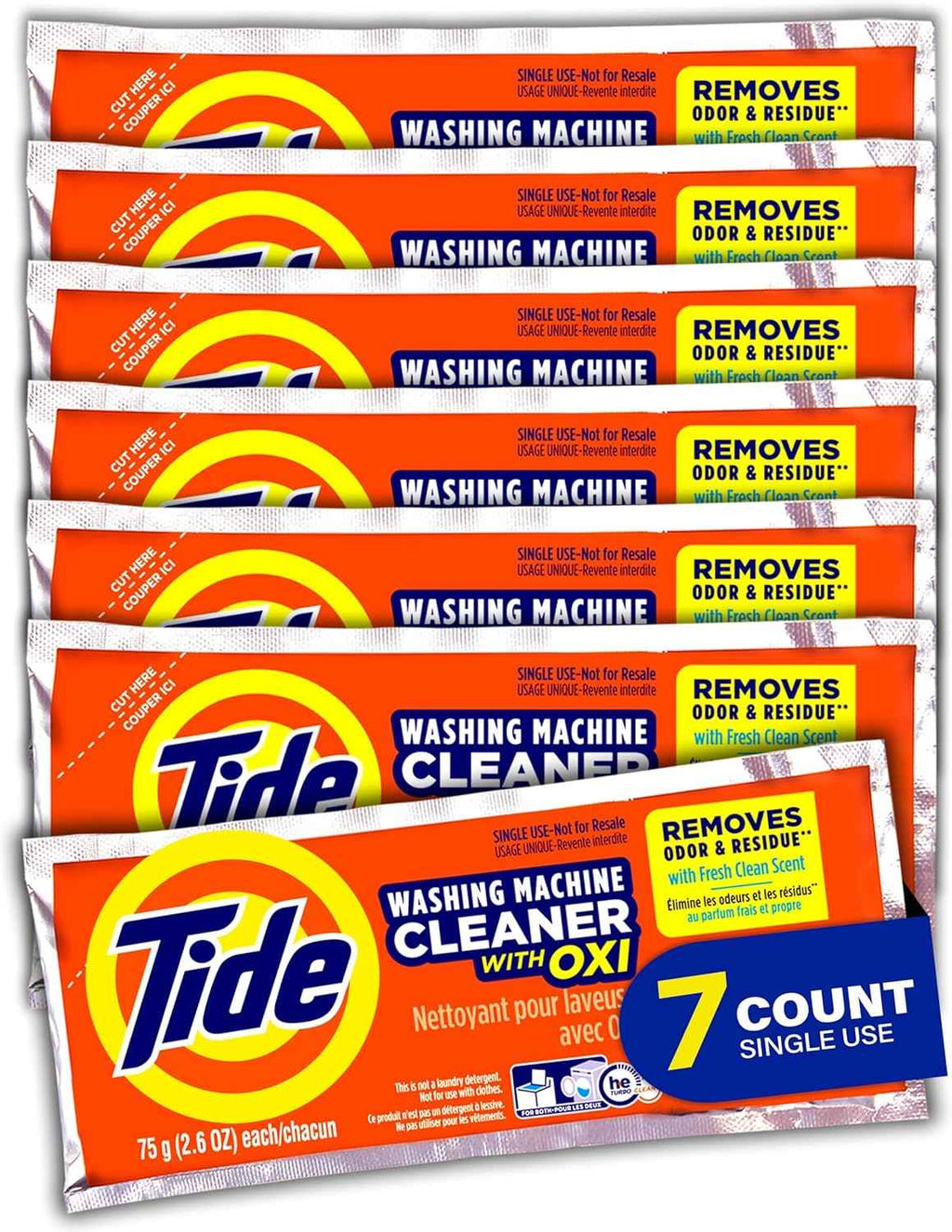 Tide Washing Machine Cleaner with Oxi for HE Front and Top Loader Washer Machines, 7-Month Supply