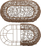 d+ garden cat hideaway house for indoor cats, faux rattan cat bed with top/side entry and enclosed space, 24.5 x 13.3 x 13.8 inches, pet friendly