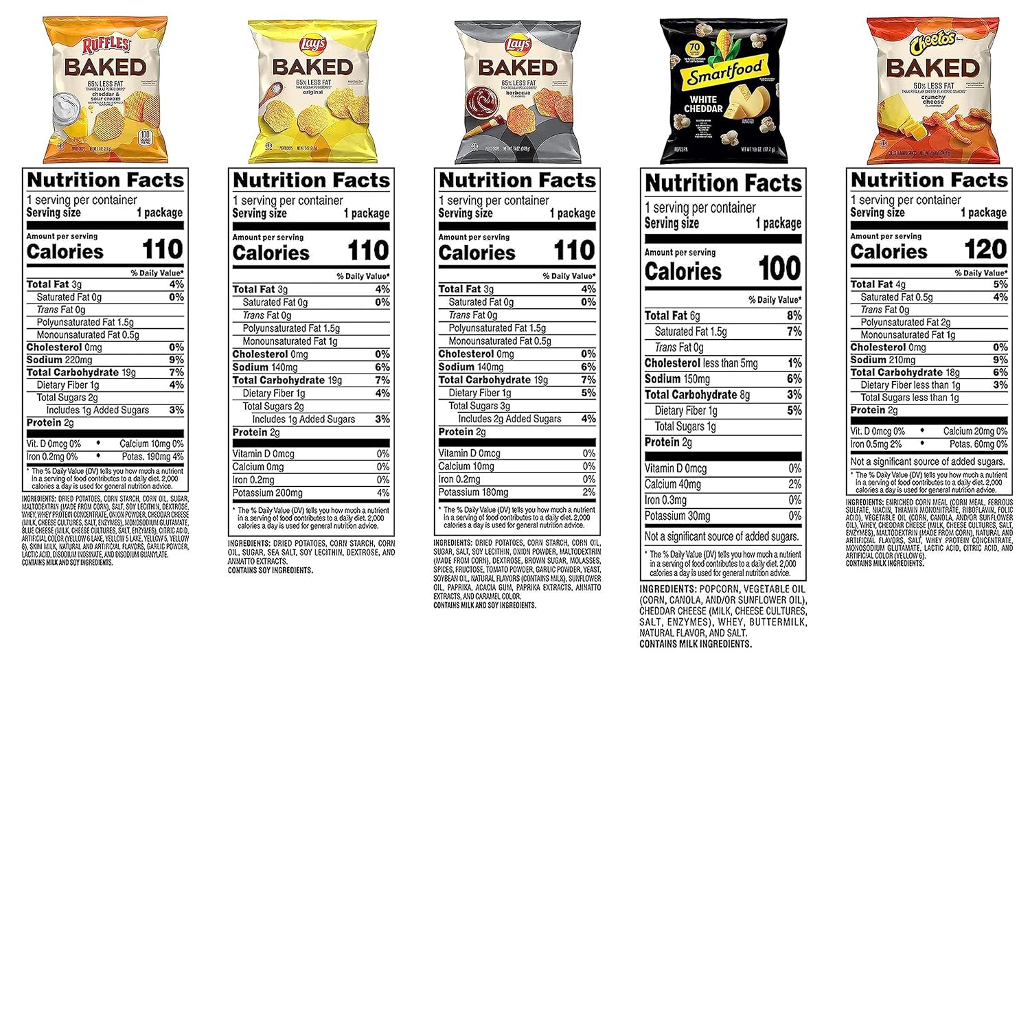 frito-lay baked & popped mix variety pack, 40 single-serve bags, gluten-free snacks