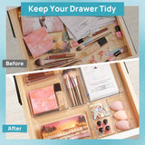 Vtopmart 44-Piece Clear Plastic Drawer Organizers, Versatile Storage Trays for Bathroom, Vanity, Bedroom, Kitchen
