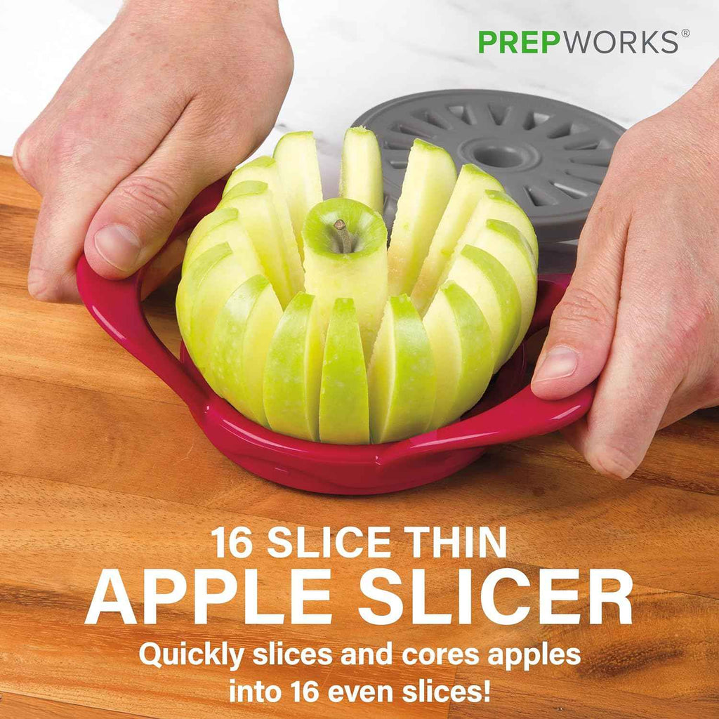 PrepWorks 16-Slice Dishwasher Safe Apple Slicer and Corer with Safety Cover for Quick and Easy Food Prep