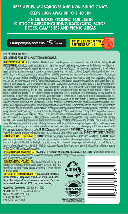 OFF! Outdoor Insect & Mosquito Repellent Fogger, Backyard Pretreat, Kills & Repels Insects in an up to 900 sq, ft, area, 16 oz (Pack of 2)