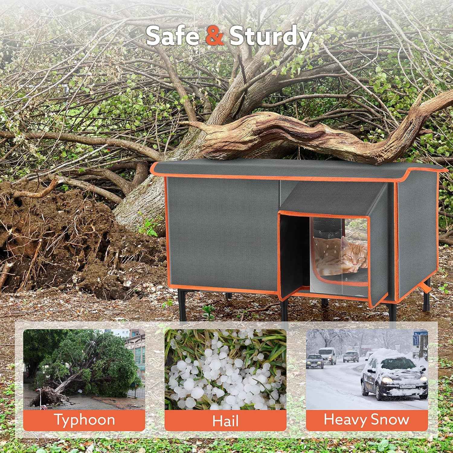 siwa mary heated cat house weatherproof outdoor cat shelter with cat heating pad