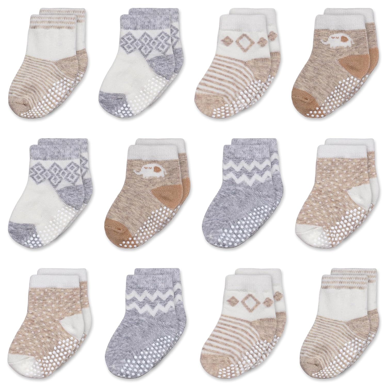 Mother's Choice Organic Cotton Baby Socks 0-6 Months, 12 pairs, Soft, Cozy, and Gentle Socks for Infants Girls and Boys