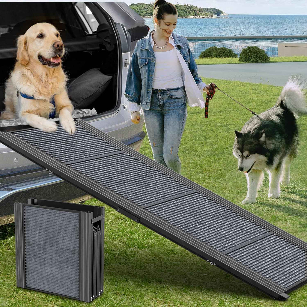 Dog Ramp for Large Dogs, 63" Long & 17" Wide, Non-Slip Rug, Portable, Folding, 250LBS Capacity