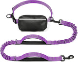 iYoShop hands-free dog leash with zipper pouch and dual padded handles for medium and large dogs (large, 25-120 lbs, black)