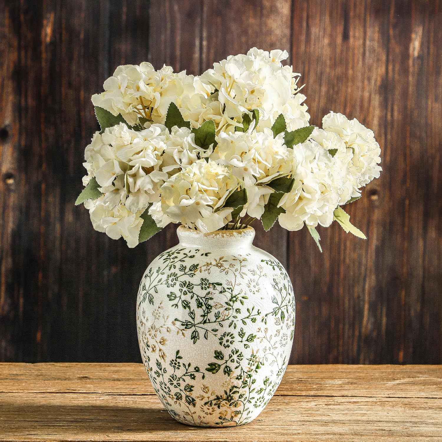 Ceramic Vase Set of 3, Neutral Flower Vases Home Decor, Pottery Rustic Farmhouse Decorative Vases Modern Decor for Table Mantel Entryway Bookshelf Living Room Kitchen Bedroom - Brown