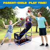 JOYIN Arcade Basketball Game Set with 4 Balls and Hoop for Kids 3 to 12 Years Old Indoor Outdoor Sport Play - Easy Set Up - Air Pump Included - Ideal for Competition