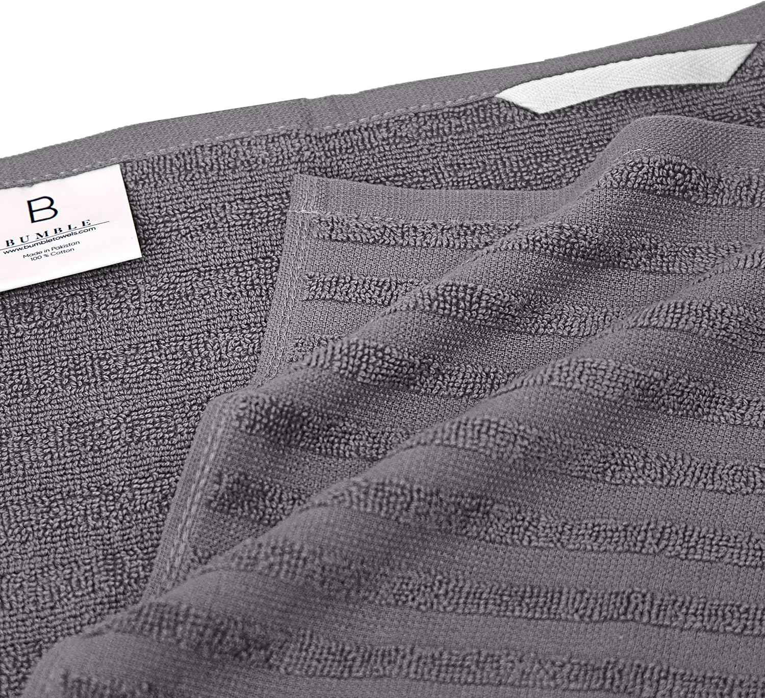 Premium Gray 20”x 28” Large Cotton Kitchen Hand Towels 6 Pack with Hanging Loop
