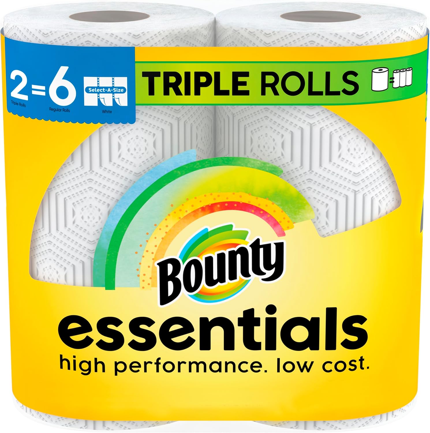 bounty essentials select a size paper towels white 2 triple rolls everyday absorbent kitchen towels - ShopUS
