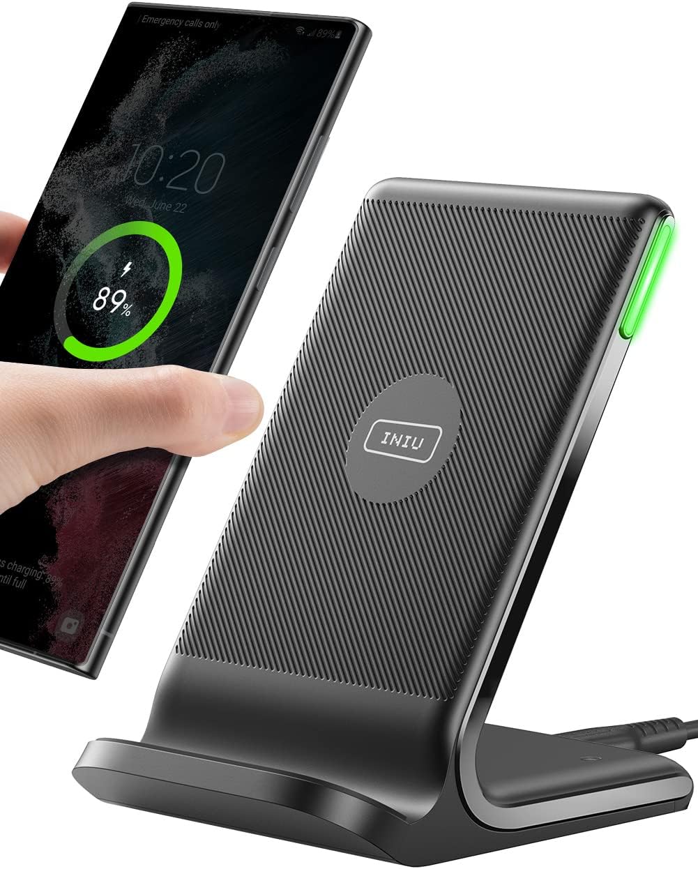 inou 15w fast qi wireless charger with adaptive light for iphone samsung google and more