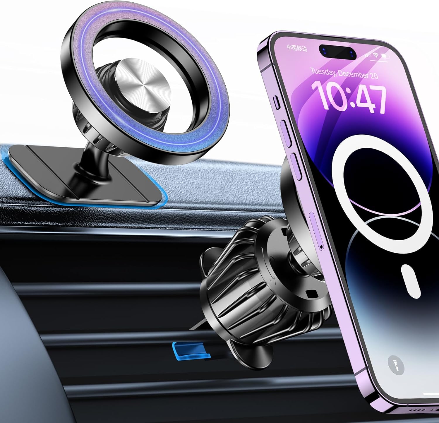 kaistyle magsafe dashboard car mount - 20 n52 magnets, 360å¡ rotation, hands-free