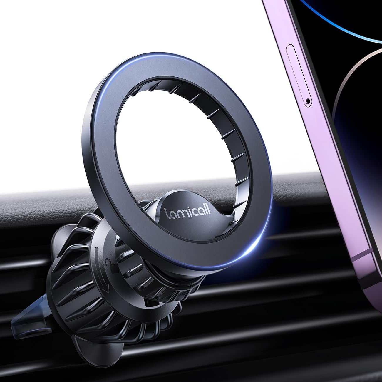 lamicall magsafe car mount - magnetic air vent phone holder for mag safe iphone