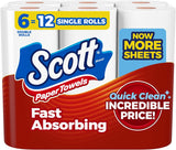 Scott Paper Towels, Choose-A-Sheet, 6 Double Rolls - ShopUS